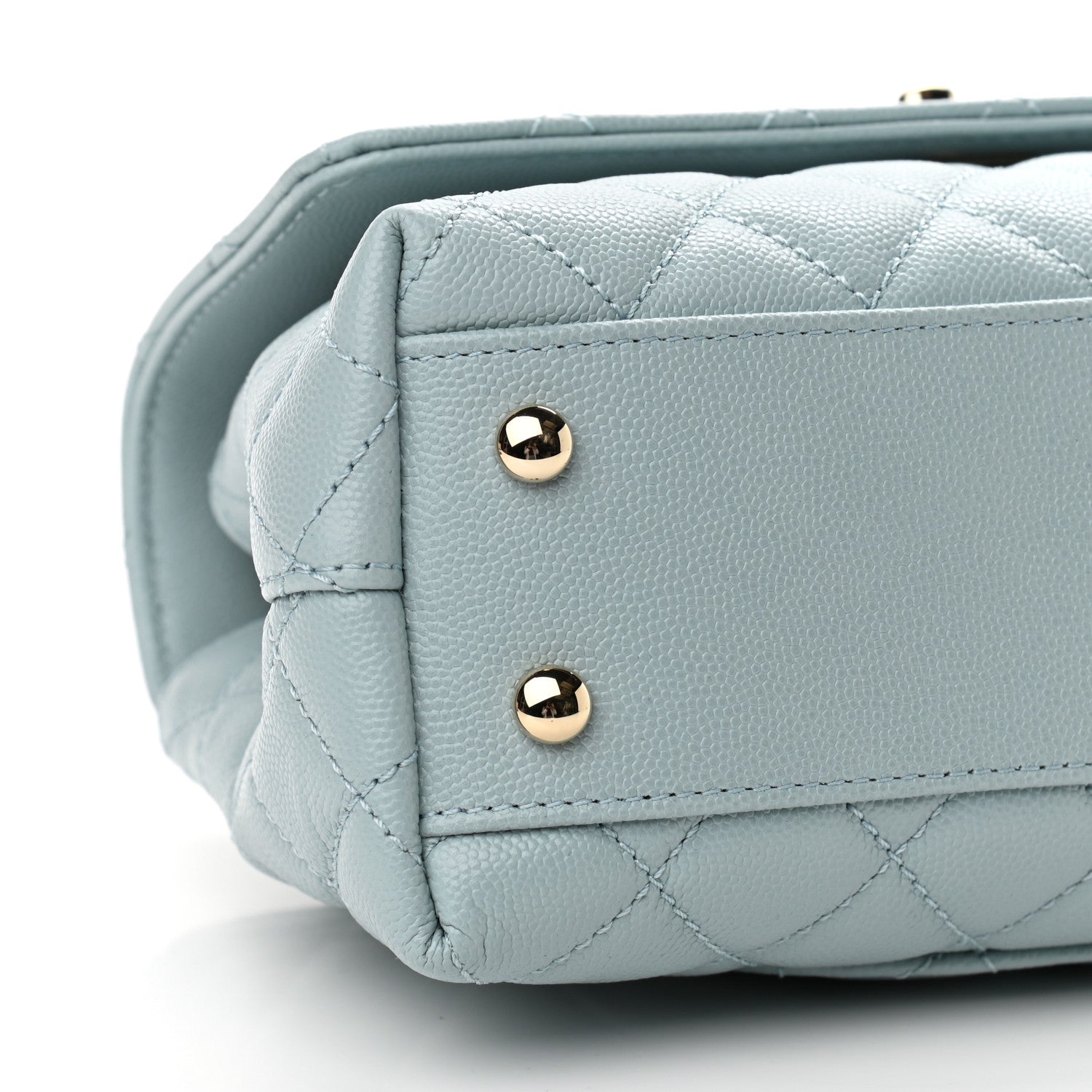 Chanel Caviar Quilted Mini Coco Handle Flap Light Blue 9 of 11