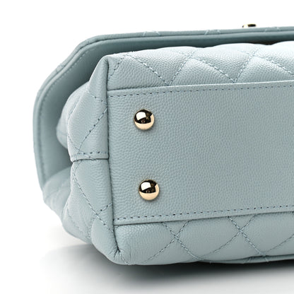 Chanel Caviar Quilted Mini Coco Handle Flap Light Blue 9 of 11