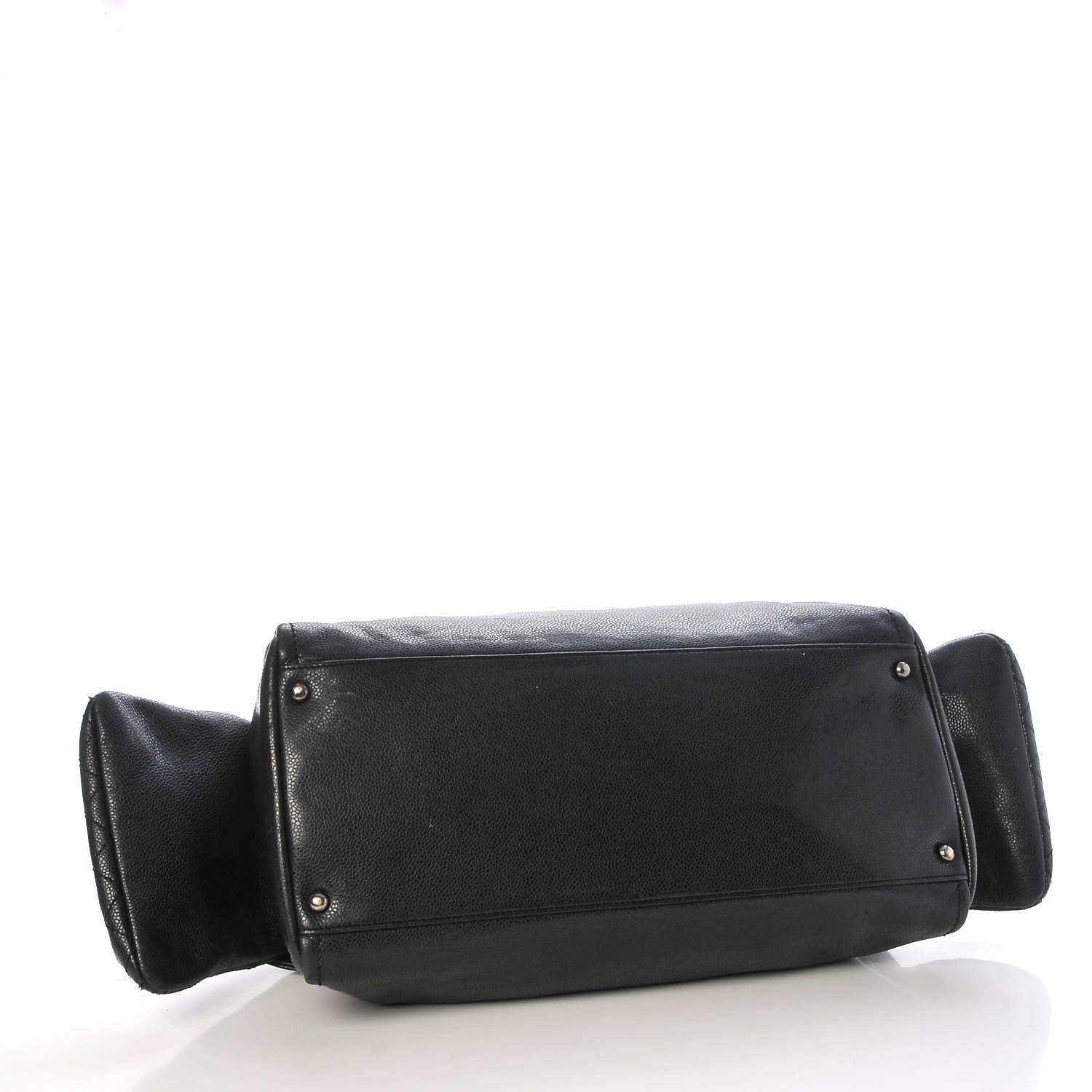 Chanel Glazed Caviar Quilted Mademoiselle Bowling Bag Black 4 of 12