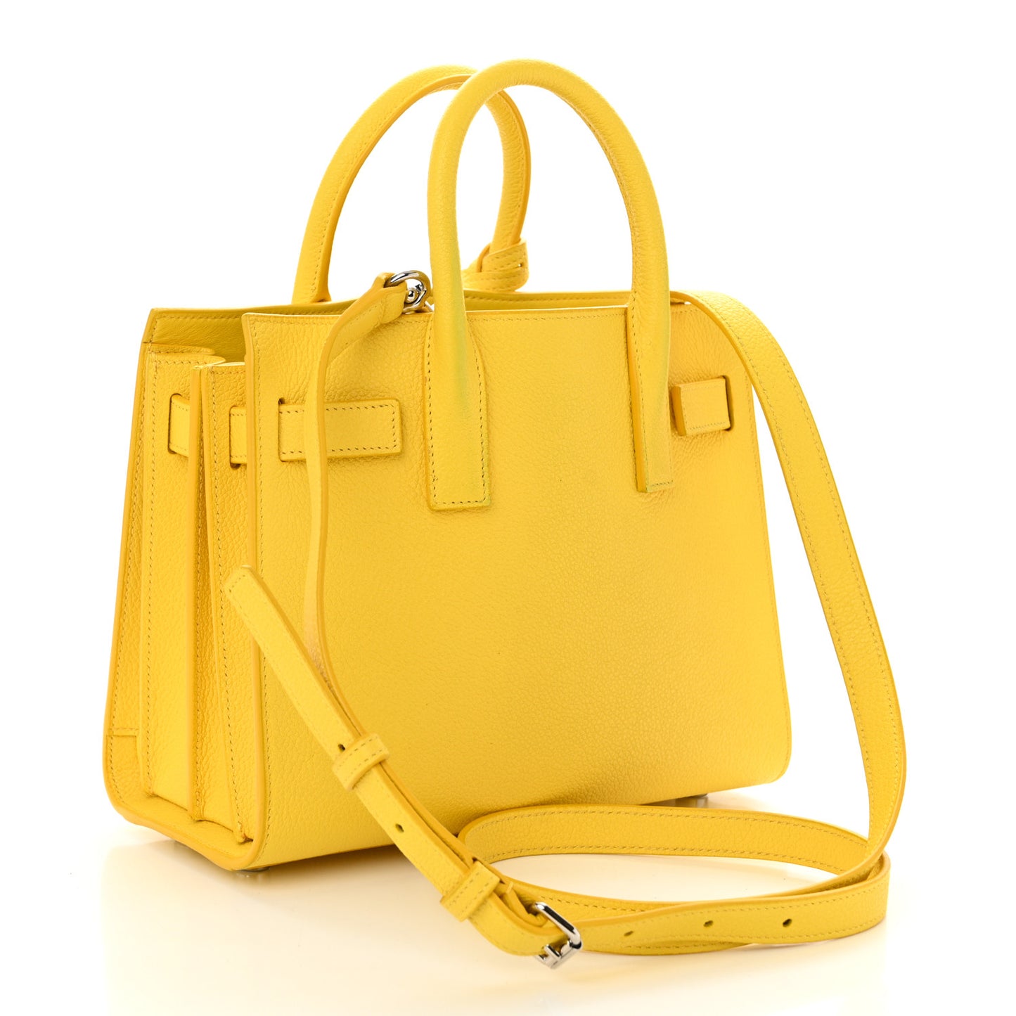 Grained Calfskin Nano Sac De Jour Jaune