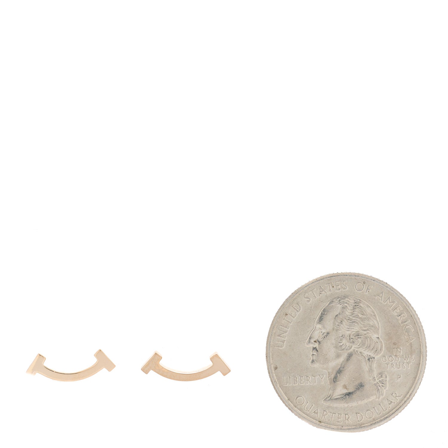 Tiffany 18K Rose Gold T Smile Stud Earrings 2 of 5