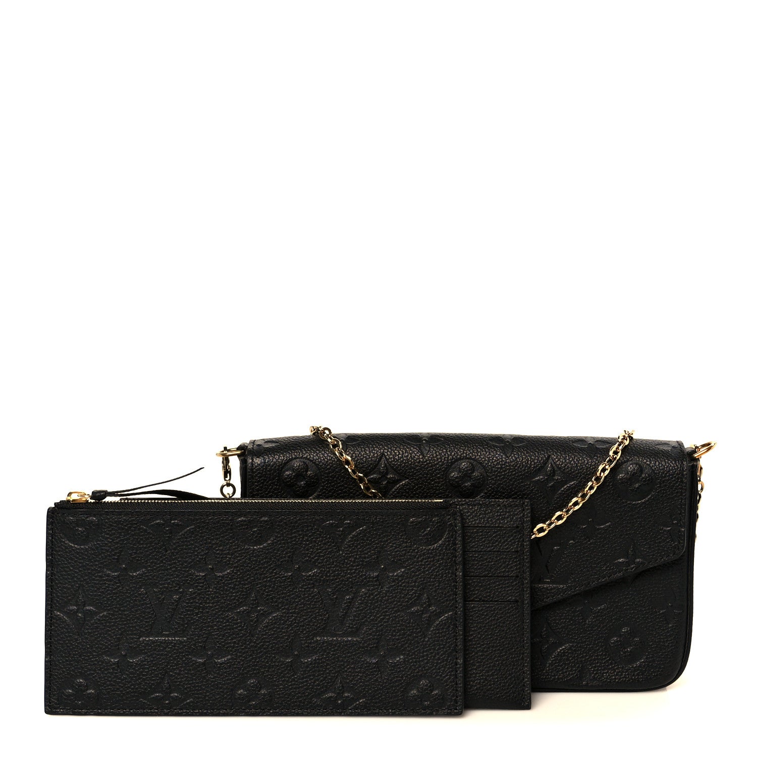 Louis Vuitton Empreinte Pochette Felicie Chain Wallet Black 3 of 15