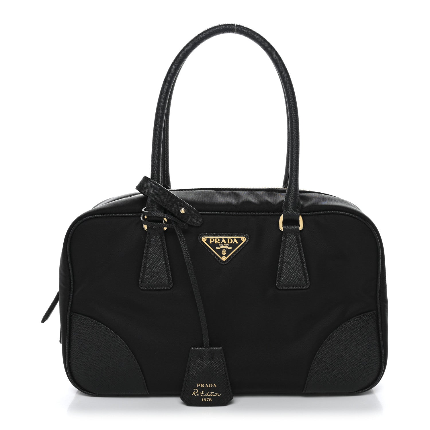 Prada Re-Nylon Saffiano Medium Re-Edition 1978 Two Handle Bag Black 1 of 13