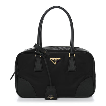 Prada Re-Nylon Saffiano Medium Re-Edition 1978 Two Handle Bag Black 1 of 13