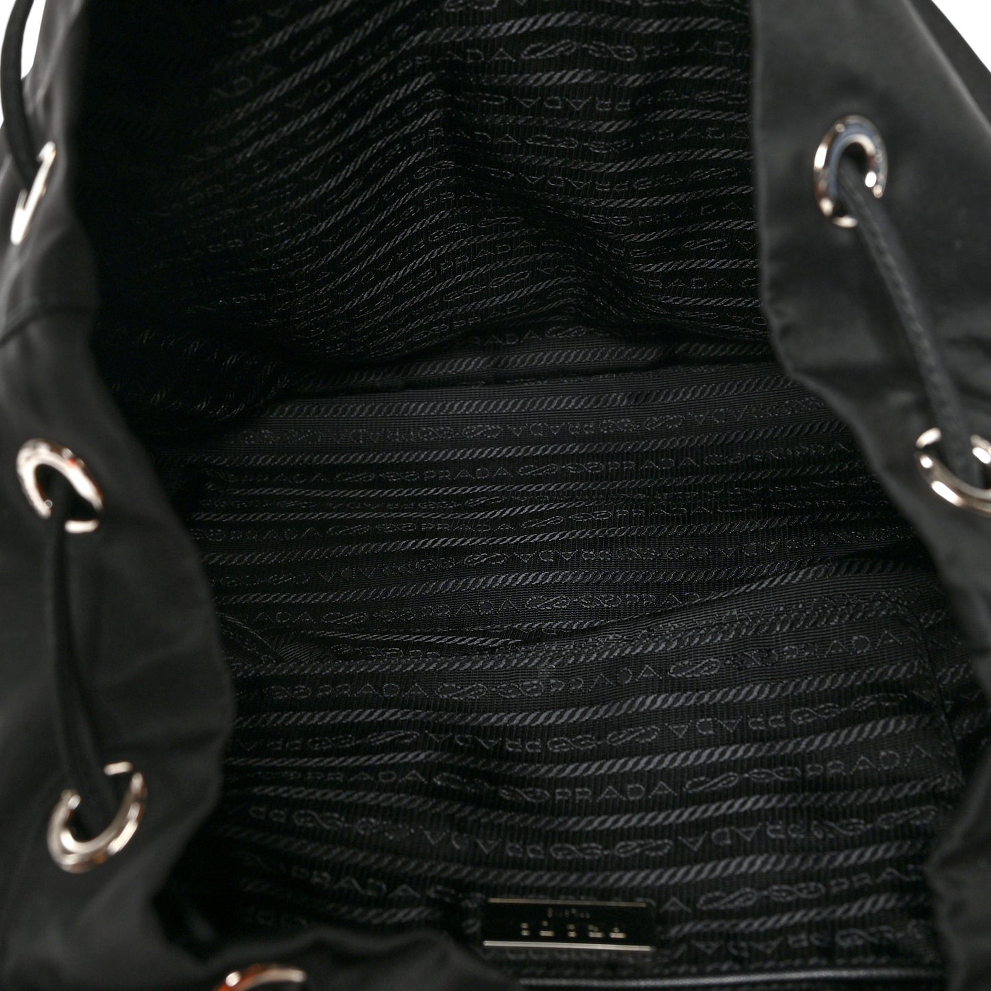 Tessuto Nylon Saffiano Medium Backpack Black