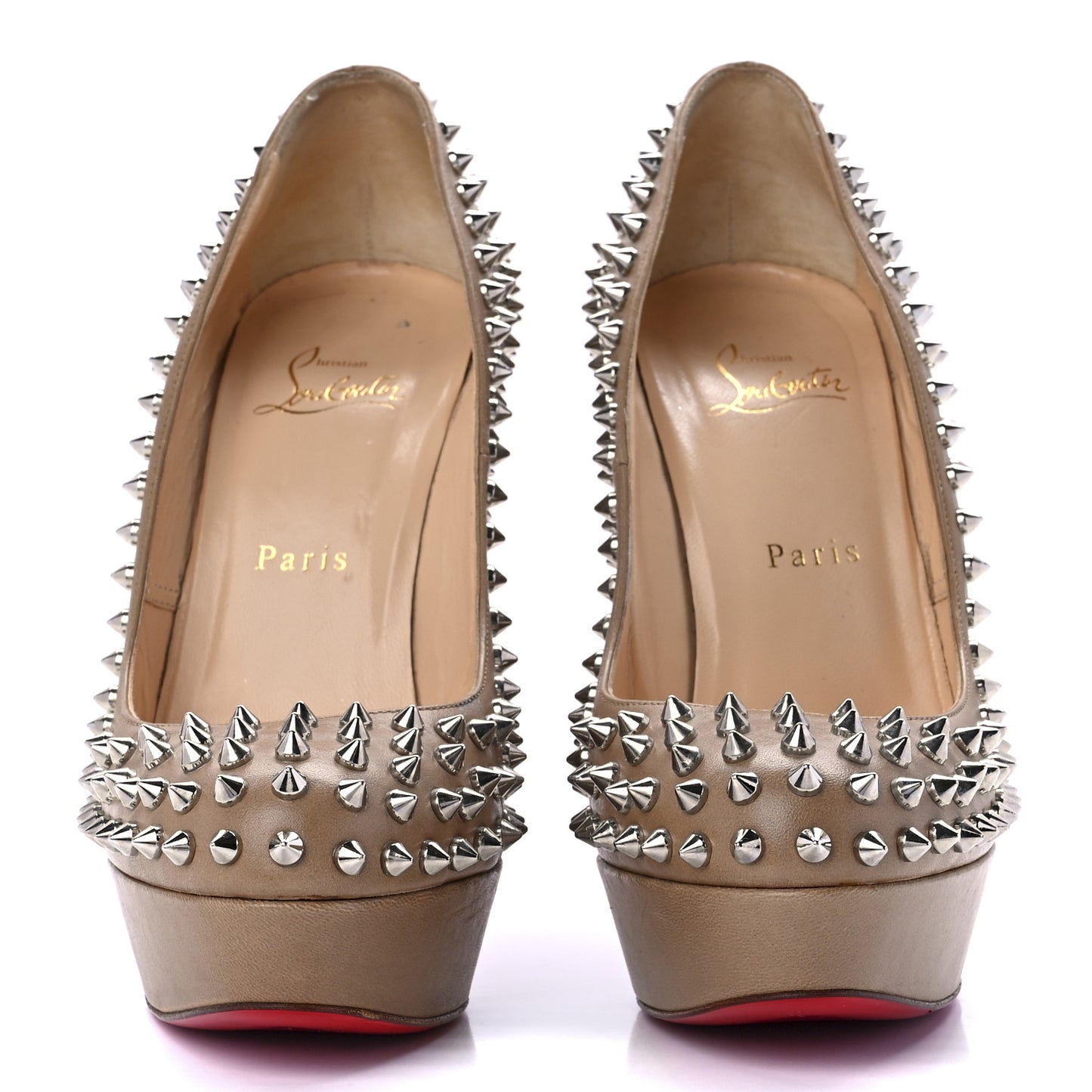 Nappa Bianca Spikes 140 Pumps 39.5 Nude Silver