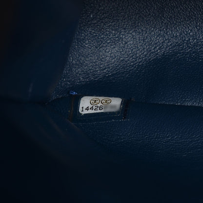 Chanel Patent Quilted Maxi Double Flap Navy Blue 8 of 9