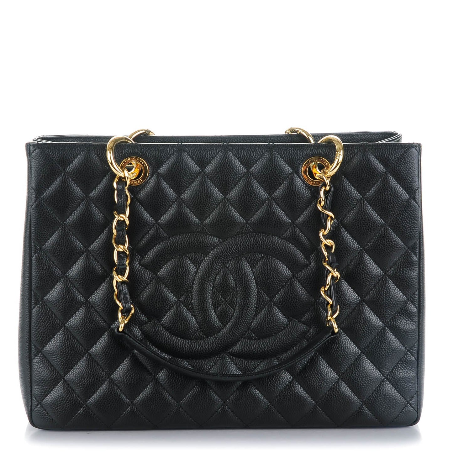 Caviar Quilted Grand Shopping Tote GST Black