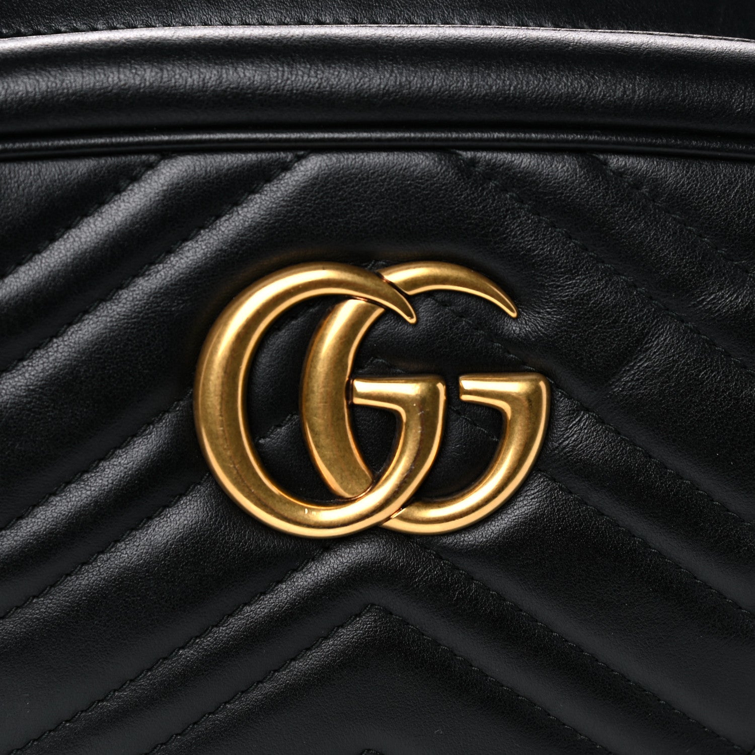 Gucci Calfskin Matelasse Small GG Marmont Chain Shoulder Bag Black 14 of 14