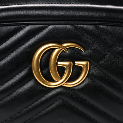 Gucci Calfskin Matelasse Small GG Marmont Chain Shoulder Bag Black 14 of 14