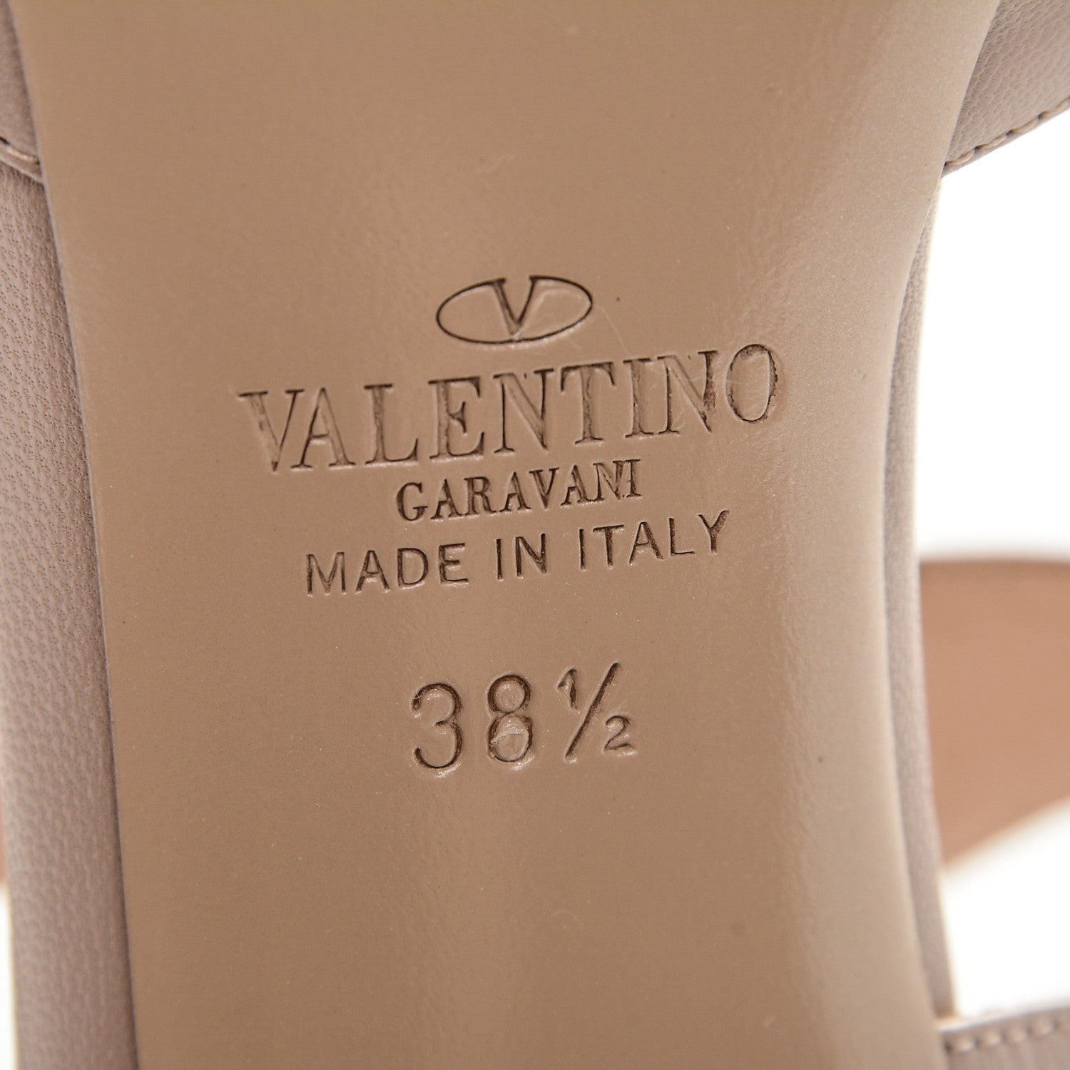 Valentino Garavani Nappa Rockstud T-Strap Open Back Pumps 38.5 Poudre 6 of 8