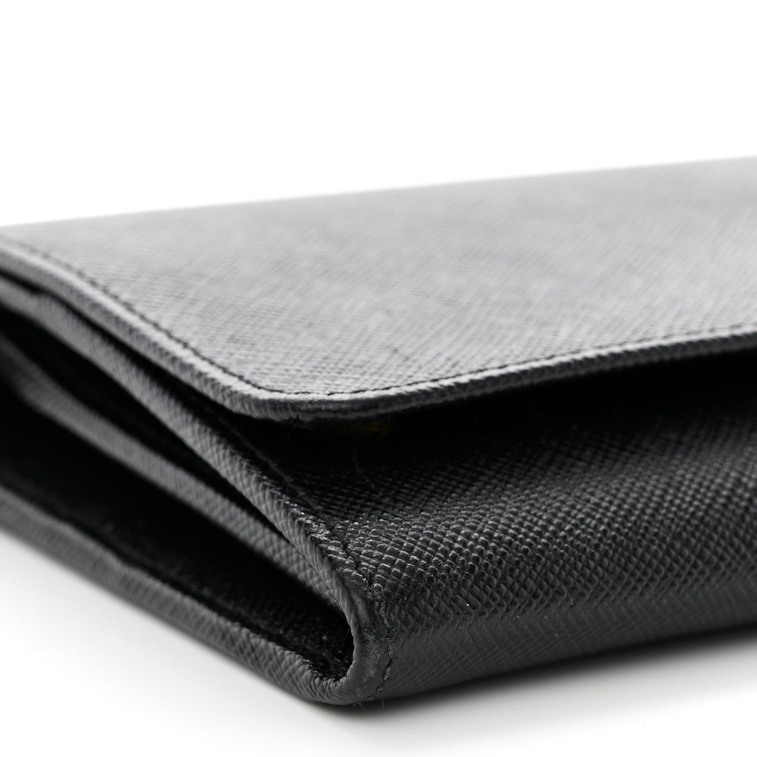 Prada Saffiano Metal Oro Chain Wallet Black 8 of 11