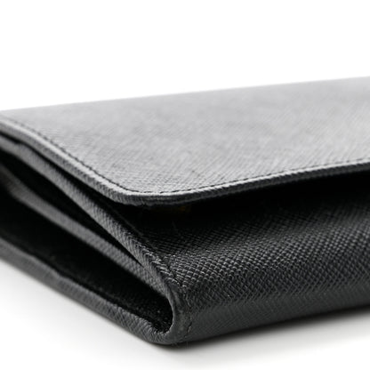 Prada Saffiano Metal Oro Chain Wallet Black 8 of 11