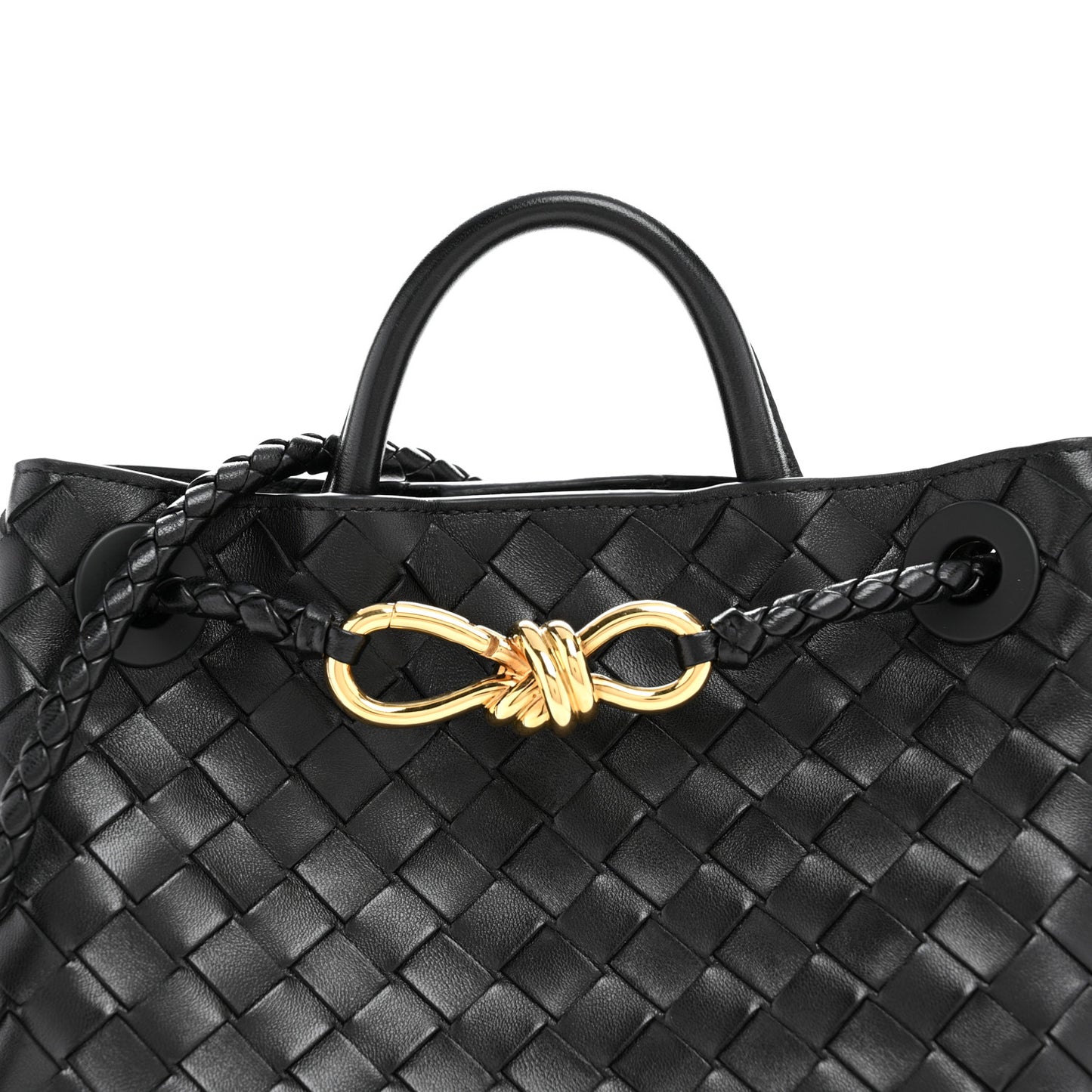 Nappa Intrecciato Small Andiamo Shoulder Bag Black