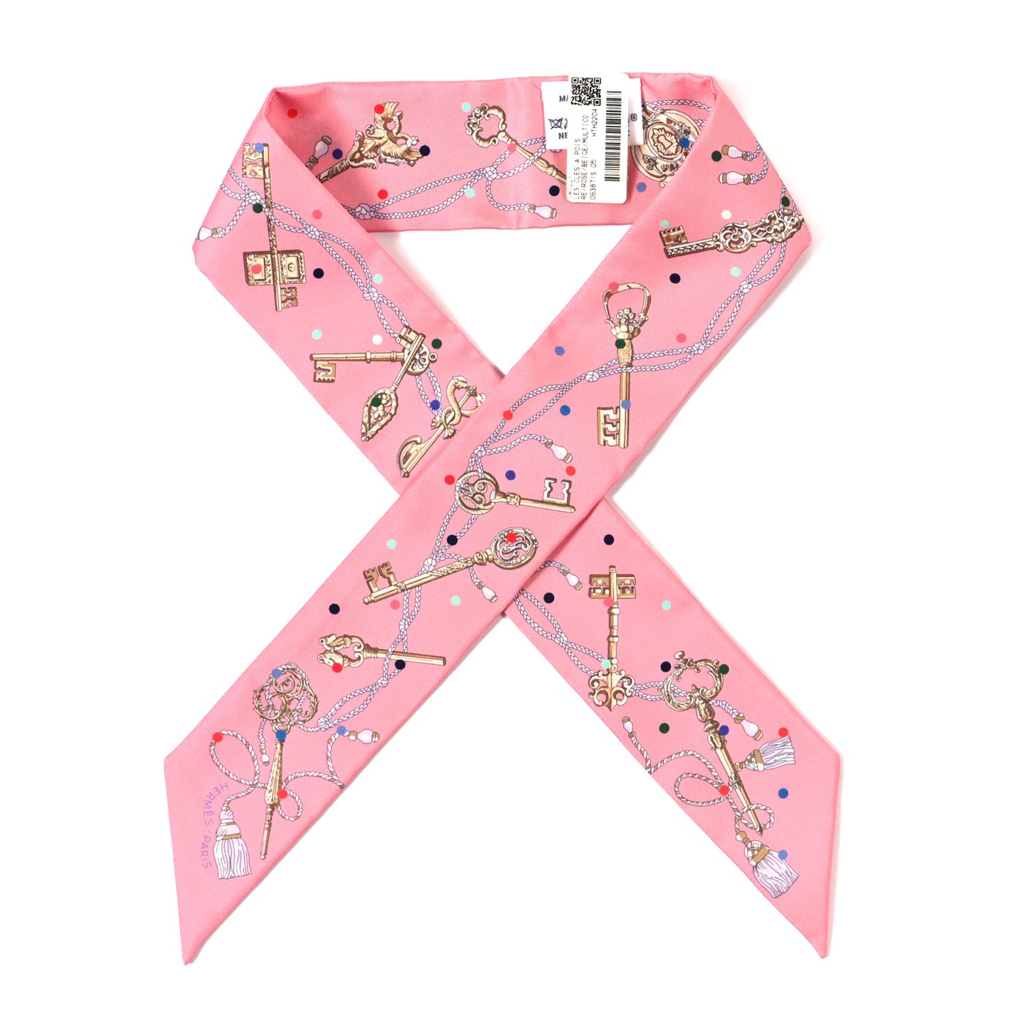 Silk Les Cles A Pois Twilly Rose Beige Multicolor
