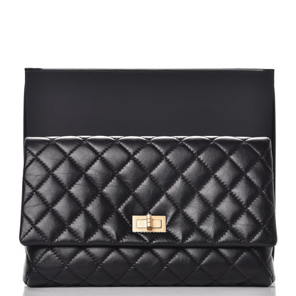 Chanel Aged Calfskin Quilted Reissue 2.55 Clutch Black 8 of 8