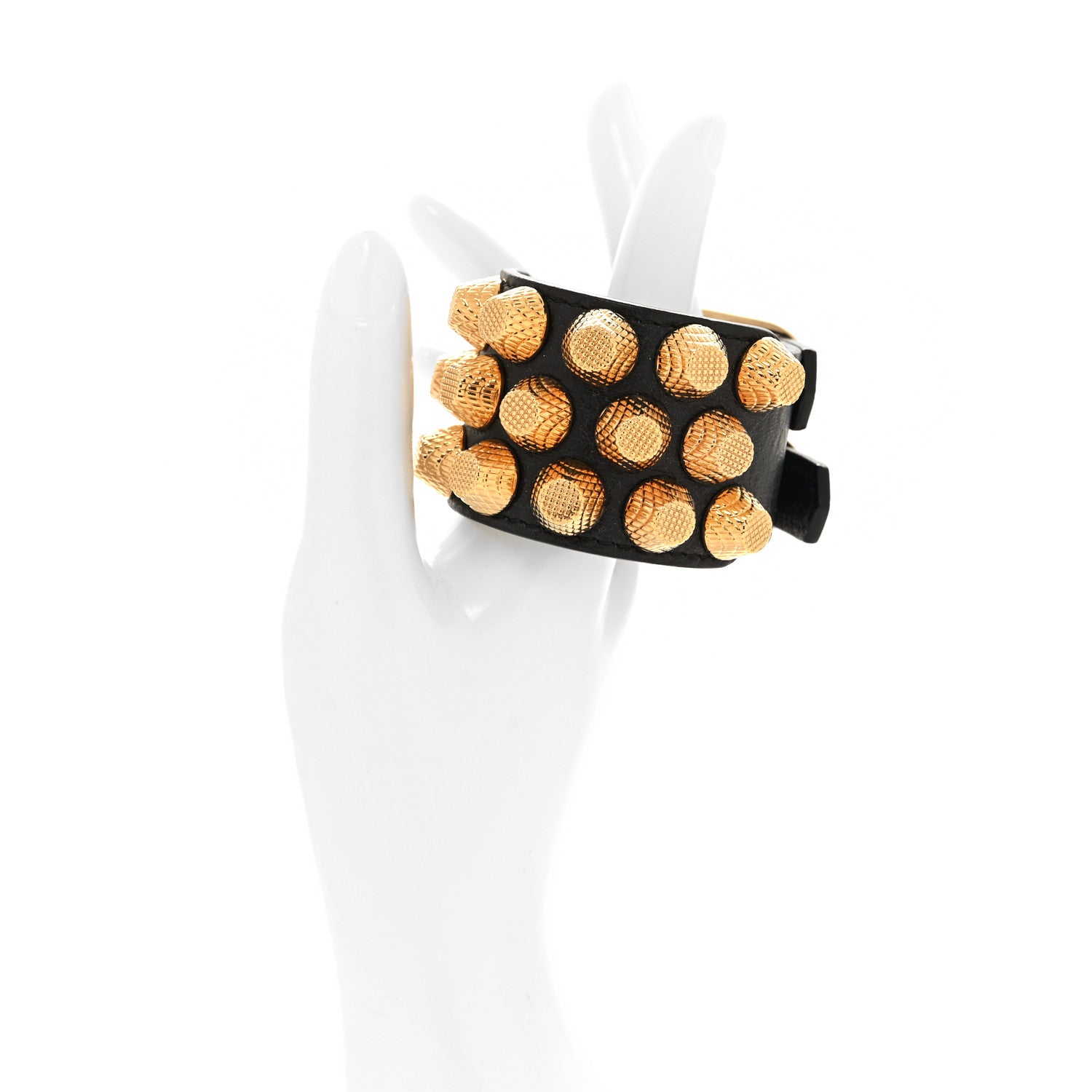 Balenciaga Agneau Arena Three Row Giant Gold Bracelet Anthracite 2 of 4