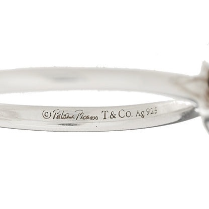 Tiffany Sterling Silver Freshwater Pearl Paloma Picasso Olive Leaf Ring 50 5.5 4 of 5
