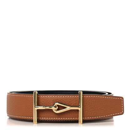 Hermes Togo Box 32mm Reversible Jumbo Belt 90 36 Gold Black 1 of 5