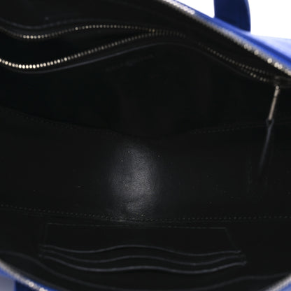 Balenciaga Shiny Day Calfskin Logo XS Triangle Chain Duffle Bleu Roi White 5 of 16