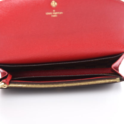 Louis Vuitton Damier Ebene Emilie Wallet Red 5 of 9