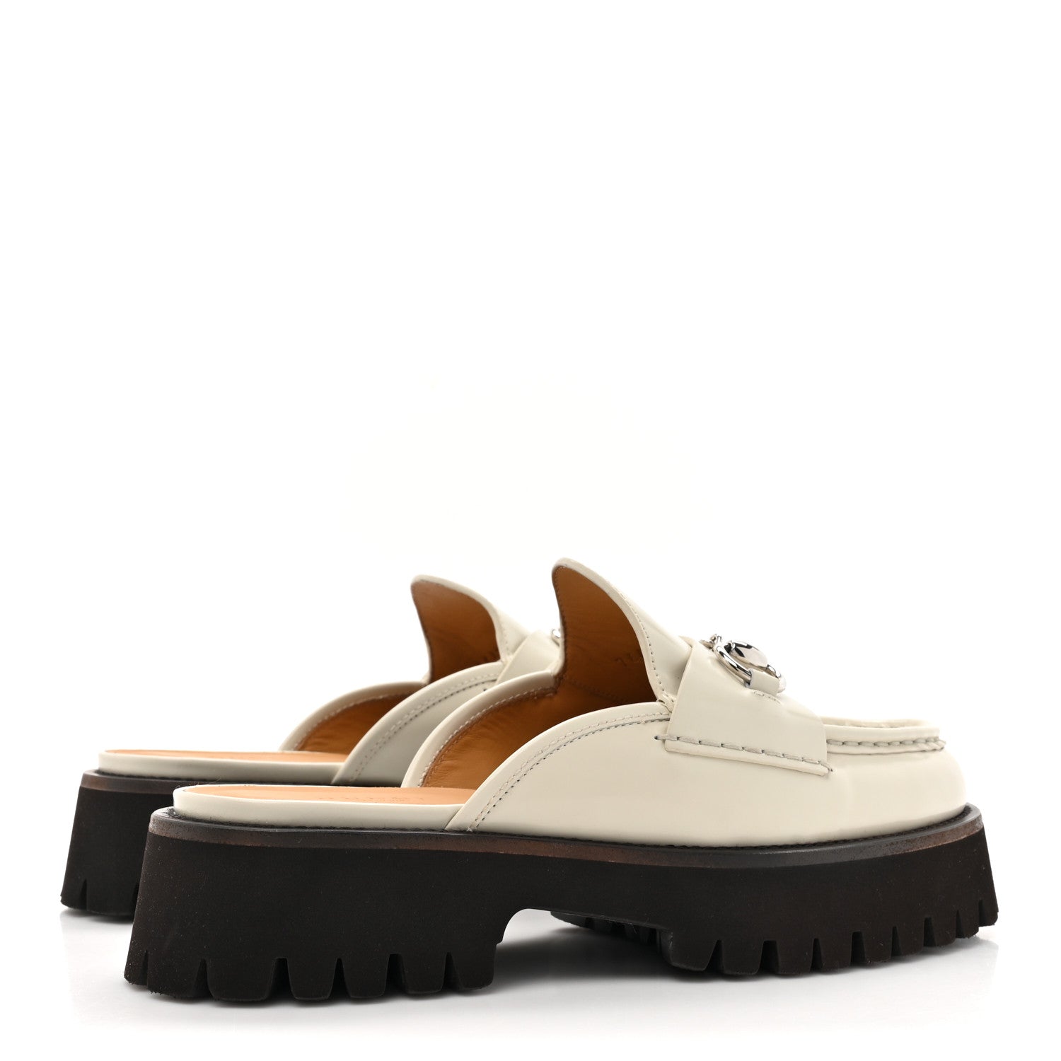 Gucci Cordovan Lux Horsebit Platform Mules 37.5 Mystic White 4 of 13