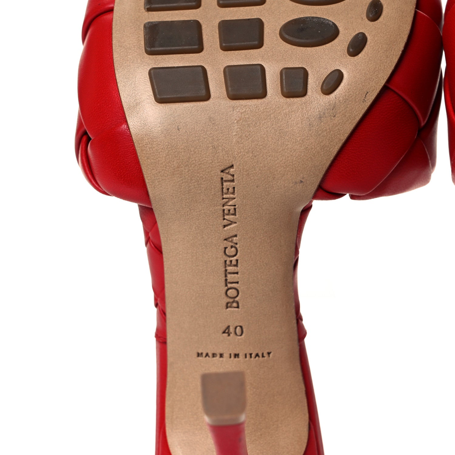 Bottega Veneta Nappa Maxi Intrecciato Lido 90mm Mule Sandals 40 Bright Red 6 of 7