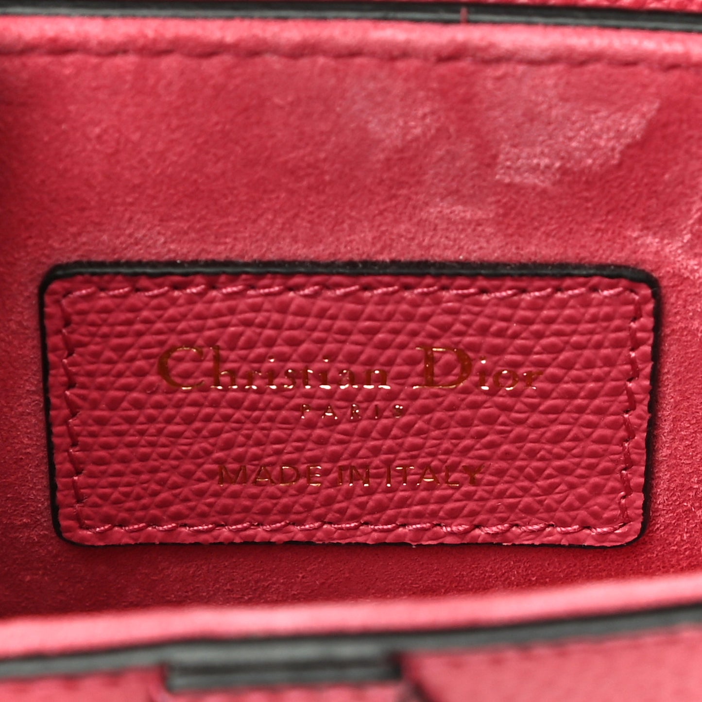 Grained Calfskin Mini Saddle Bag Pink