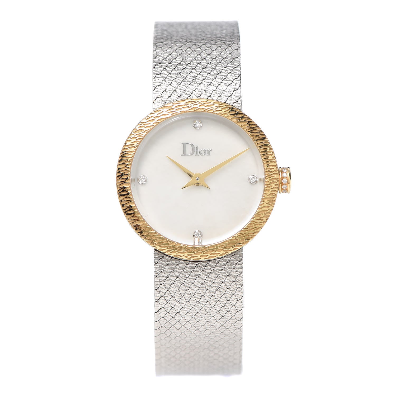 Christian Dior Stainless Steel Diamond Mother of Pearl 25mm La D De Dior Quartz Watch 1 of 6