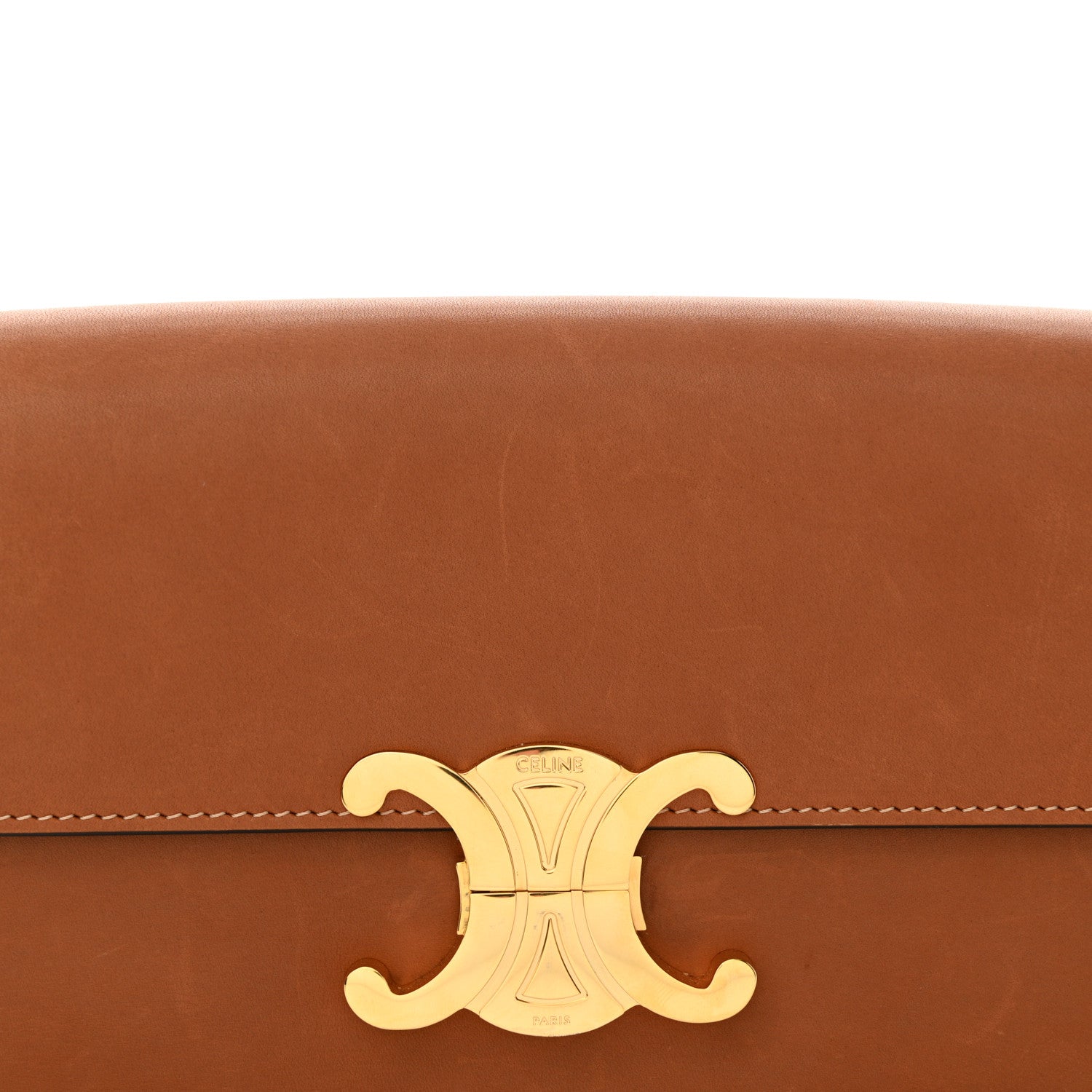 Celine Natural Calfskin Triomphe Shoulder Bag Tan 8 of 12