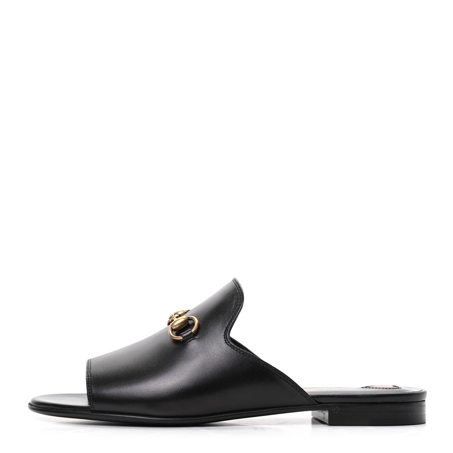 Gucci Malaga Kid Horsebit Slide Sandals 36 Black 1 of 8