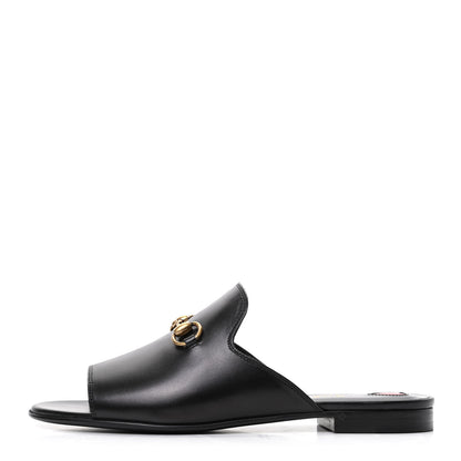 Gucci Malaga Kid Horsebit Slide Sandals 36 Black 1 of 8