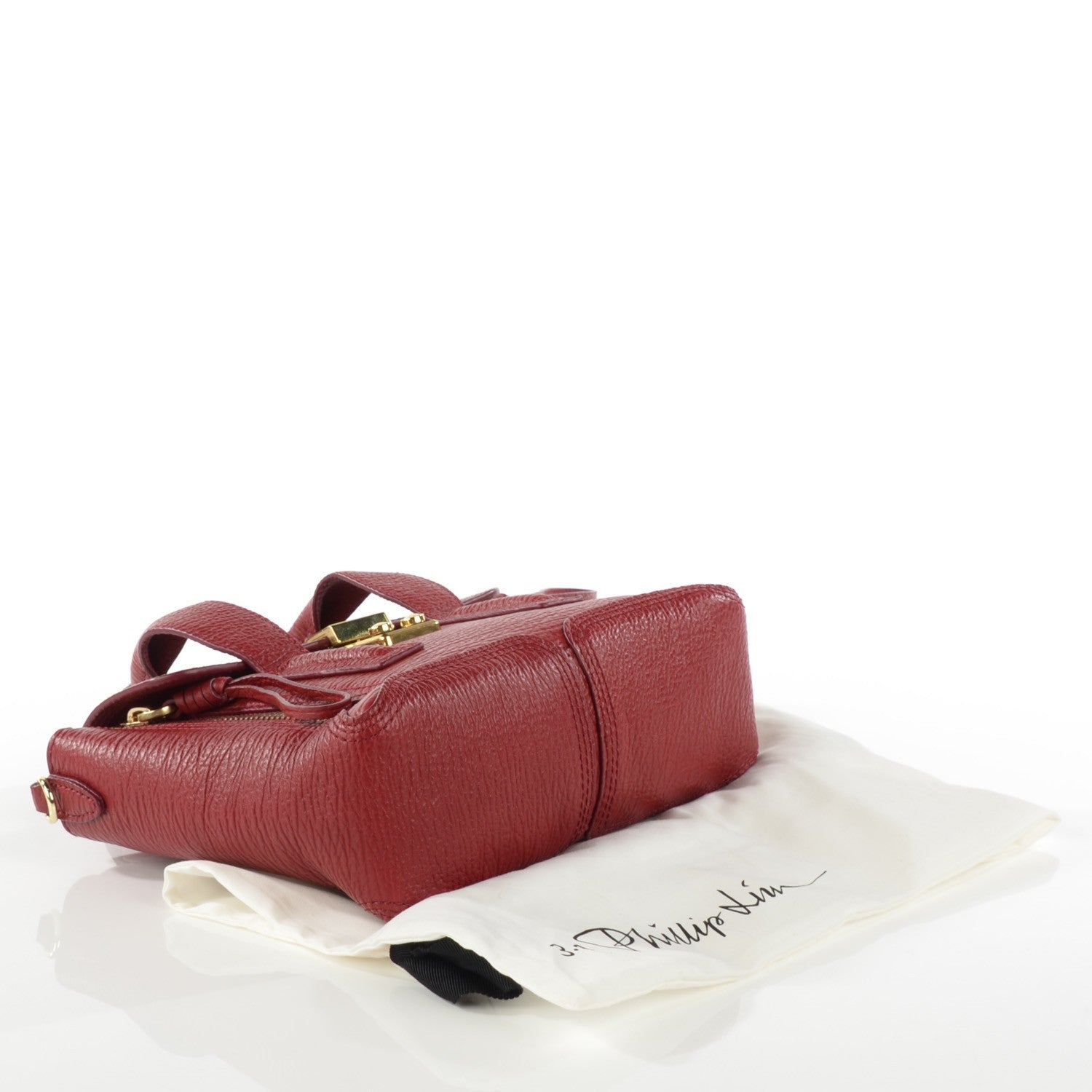 3.1 Phillip Lim 3.1 Textured Calfskin Mini Pashli Satchel Crimson 4 of 7