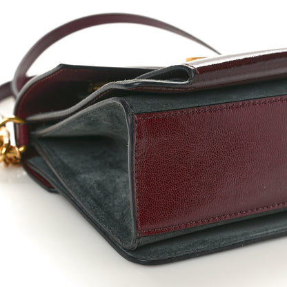Givenchy Crinkled Patent Deerskin Suede Small GV3 Shoulder Bag Aubergine Graphite 8 of 9