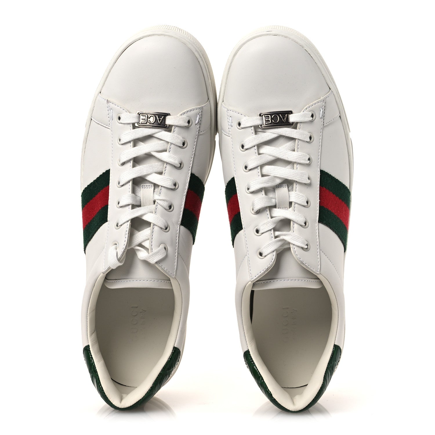 Gucci Ultralight Plume Calfskin Web Womens Ace Platform Sneakers 41 White 2 of 12