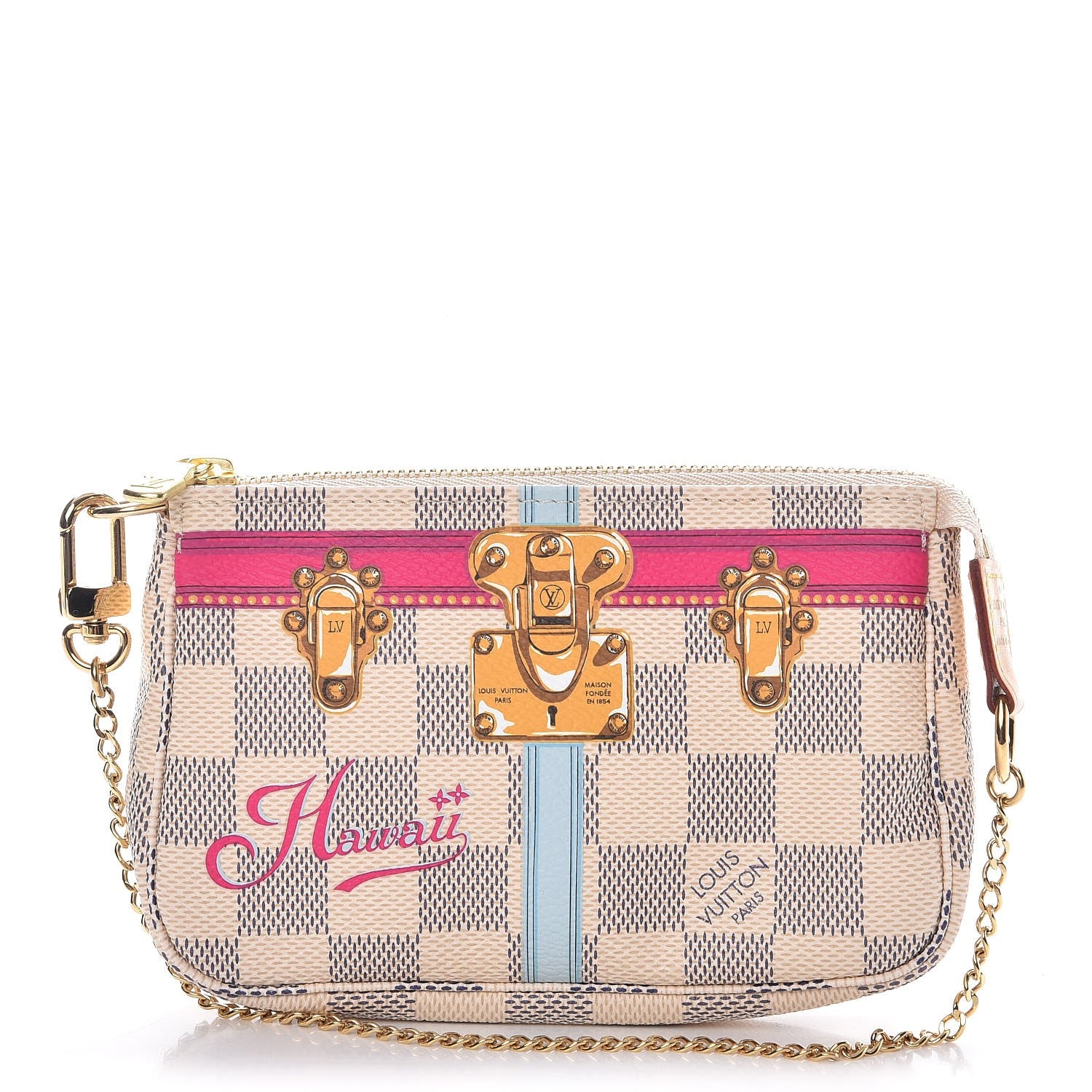 Louis Vuitton Damier Azur Summer Trunks Hawaii Mini Pochette Accessories 1 of 8