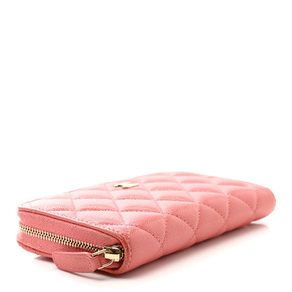 Chanel Caviar Quilted Medium Zip Around Wallet Dark Pink 4 of 8