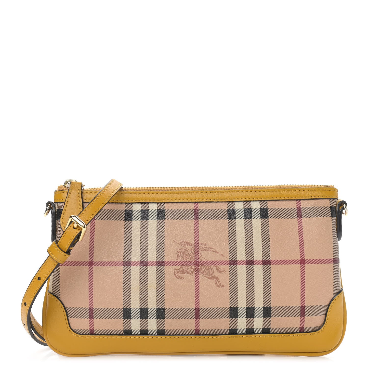 Burberry Haymarket Check Small Peyton Crossbody Clutch Bag Yellow 1 of 12