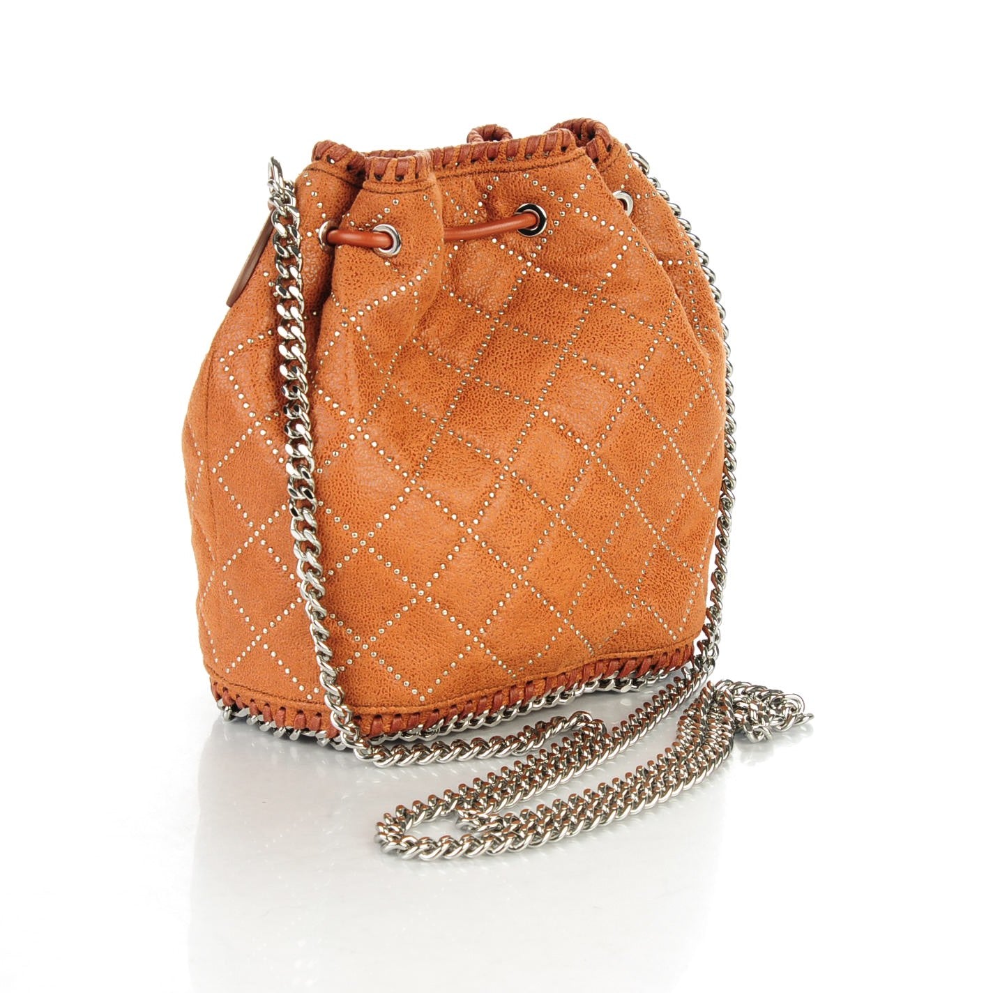 Stella McCartney Shaggy Deer Small Falabella Quilted Studded Bucket Bag Brandy 3 of 6