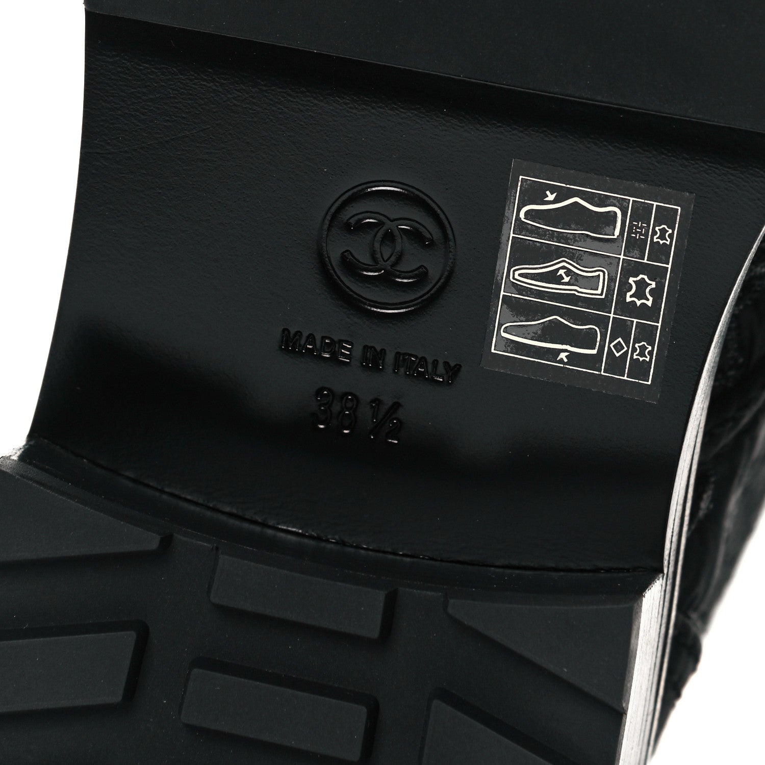 Chanel Grosgrain Pearl CC Combat Short Boots 38.5 Black 6 of 7