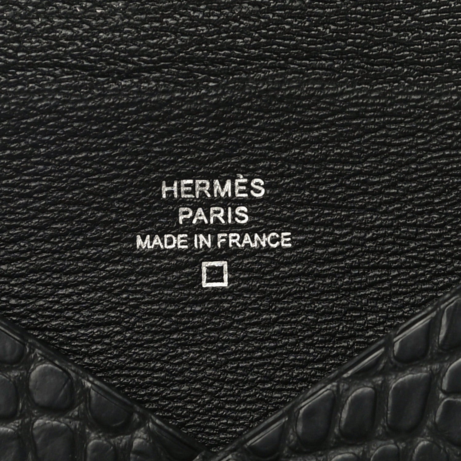 Hermes Matte Alligator Calvi Card Case Black 6 of 14