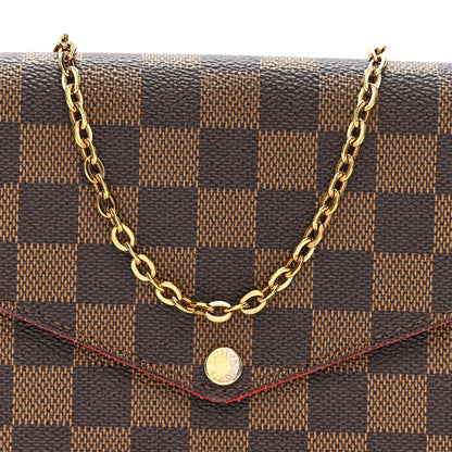 Louis Vuitton Damier Ebene Pochette Felicie Chain Wallet 7 of 9