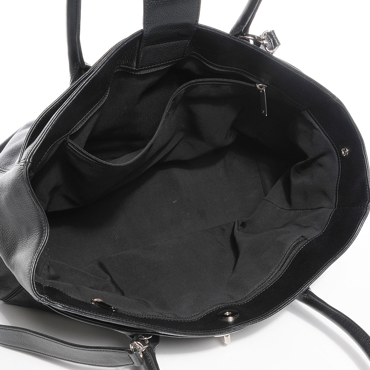 Calfskin Cerf Executive Shopper Tote Black