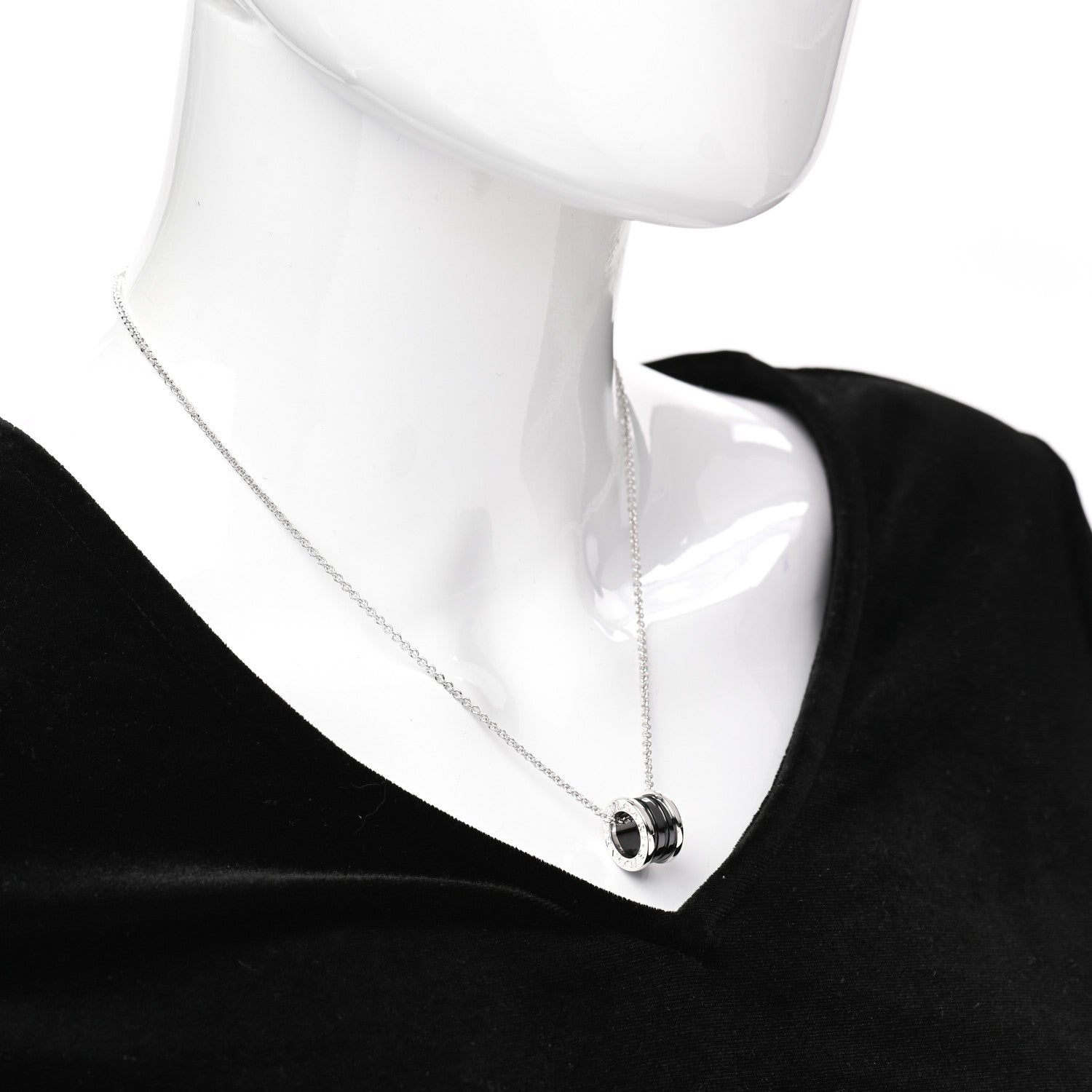Bulgari Sterling Silver Ceramic Save The Children Pendant Necklace 2 of 9