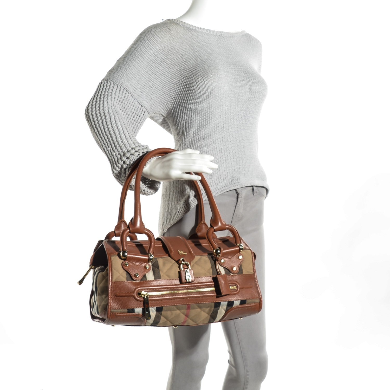 Burberry Quilted House Check Large Manor Tote Brown 2 of 8