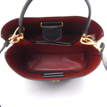 Prada Saffiano Cuir Medium Panier Bucket Bag Black Fuoco 5 of 9