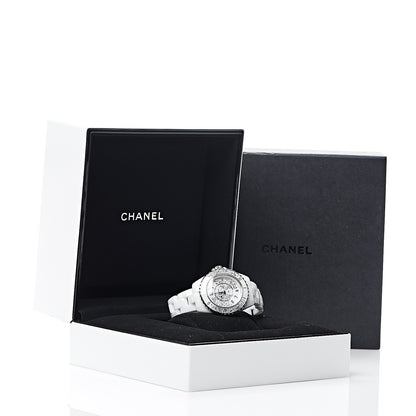 Chanel Stainless Steel Ceramic Diamond 33mm J12 Limited Edition Quartz Watch White 6 of 6