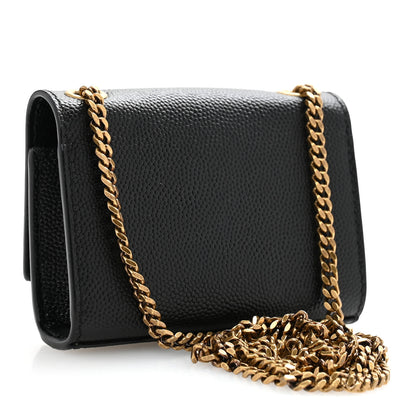 Saint Laurent Grain De Poudre Micro Classic Monogram Kate Tassel Airpods Bag Black 3 of 10