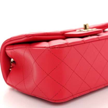 Chanel Lambskin Quilted Mini Rectangular Flap Dark Pink 9 of 10