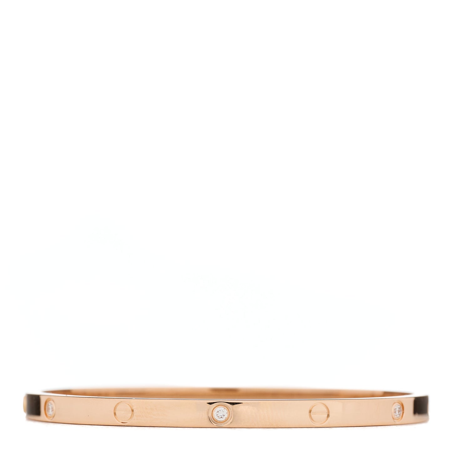 18K Pink Gold 6 Diamond Small LOVE Bracelet 15